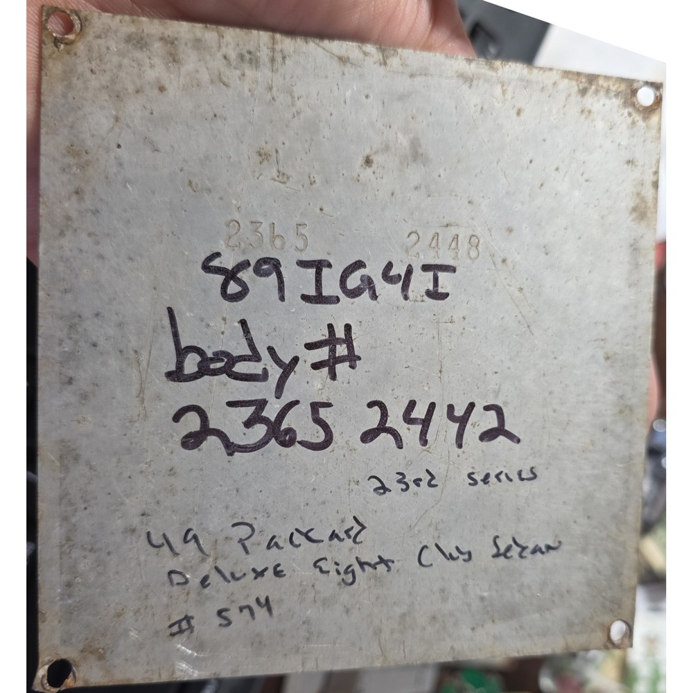 1949 Packard Deluxe Data Plate